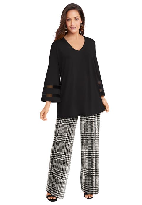 Stretch Knit Wide Leg Pant (Plus) (Petite Available)