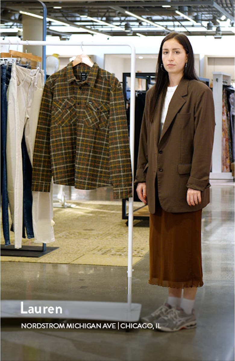 Hughes Relaxed Fit Check Flannel Button-Up Shirt Jacket, sales video thumbnail