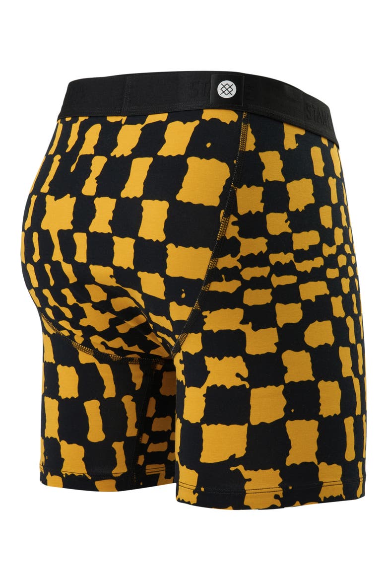 Warp Check Stretch Cotton Boxer Briefs, Alternate, color, GOLD