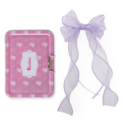 Organza Double Ribbon Clip Gift Set with Tin Case