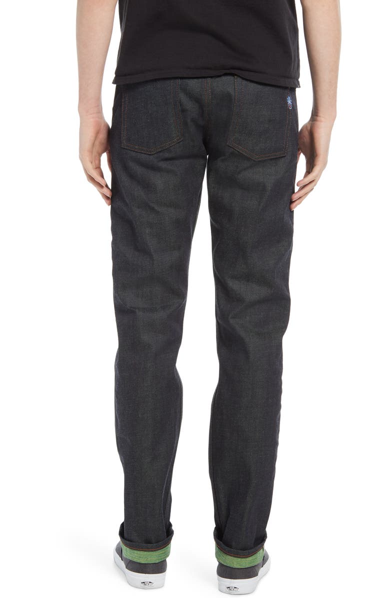 Naked & Famous Denim Naked & Famous x Rick & Morty The Weird Guy Slim Fit Selvedge Jeans, Alternate, color, 