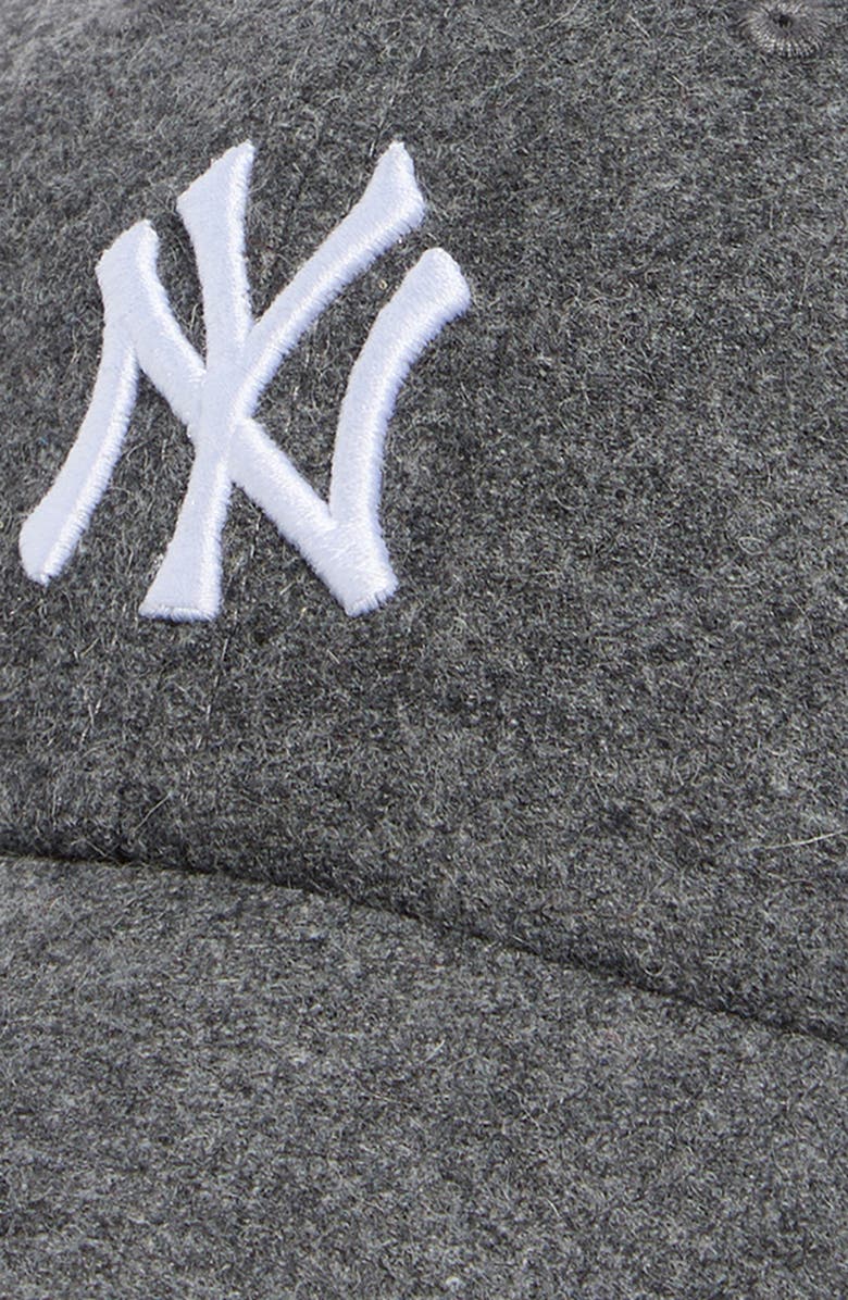 Sporty & Rich Yankees Serif Wool Baseball Cap, Alternate, color, Dark Grey