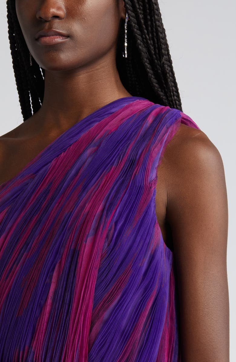 Hutch Tarina Print Pleated One-Shoulder Gown, Alternate, color, 