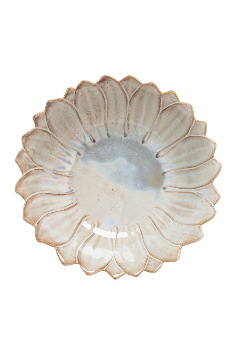 Flower Shaped Bowl in Reactive Glaze, Alternate, color, White