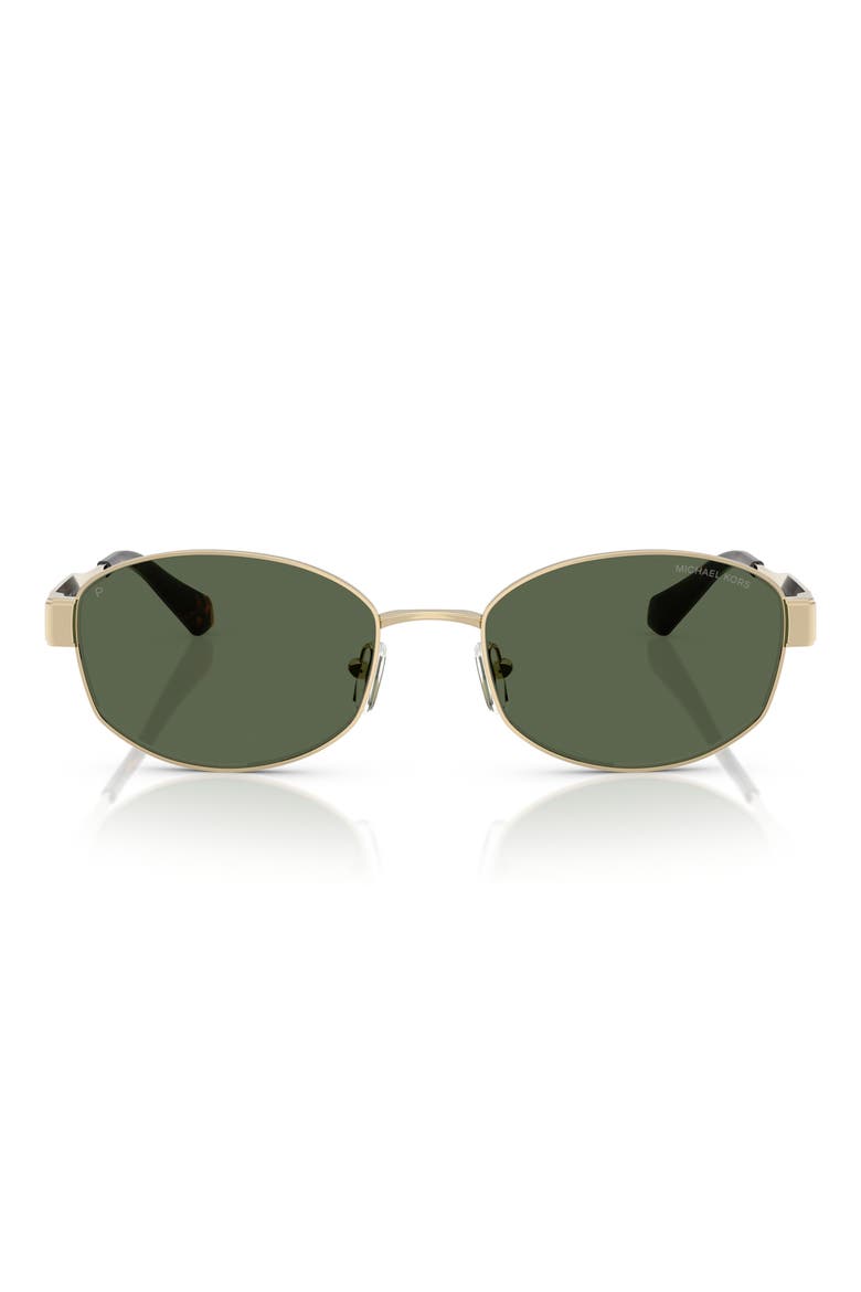 Monte Carlo 56mm Polarized Oval Sunglasses, Main, color, LIGHT GOLD / GREEN MONO POLAR