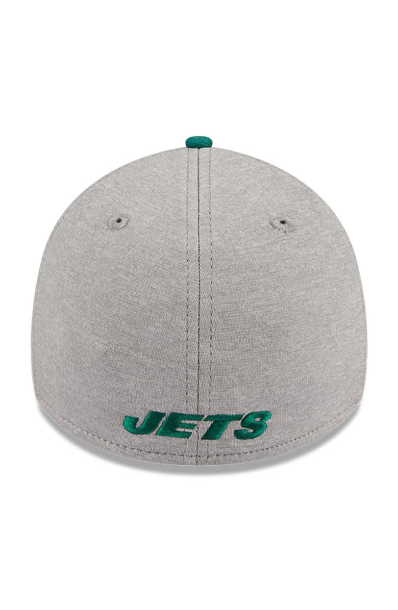 New Era Men's New Era Heather Gray/Green New York Jets Striped 39THIRTY Flex Hat, Alternate, color, Heather Gray