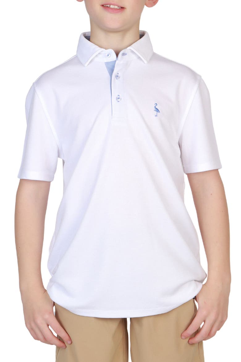 Kids' Modal Contrast Trim Polo, Alternate, color, WHITE