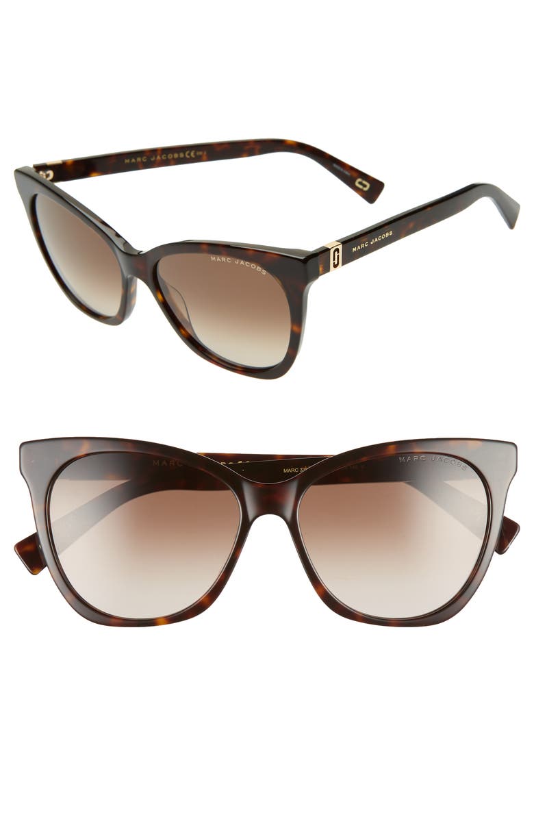Marc Jacobs 56mm Cat Eye Sunglasses, Alternate, color, Dark Havana
