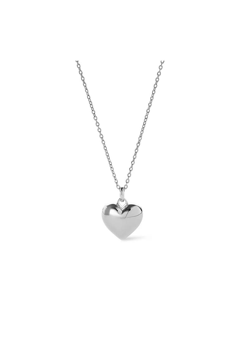 Sterling Silver Heart Charm Necklace, Main, color, Silver
