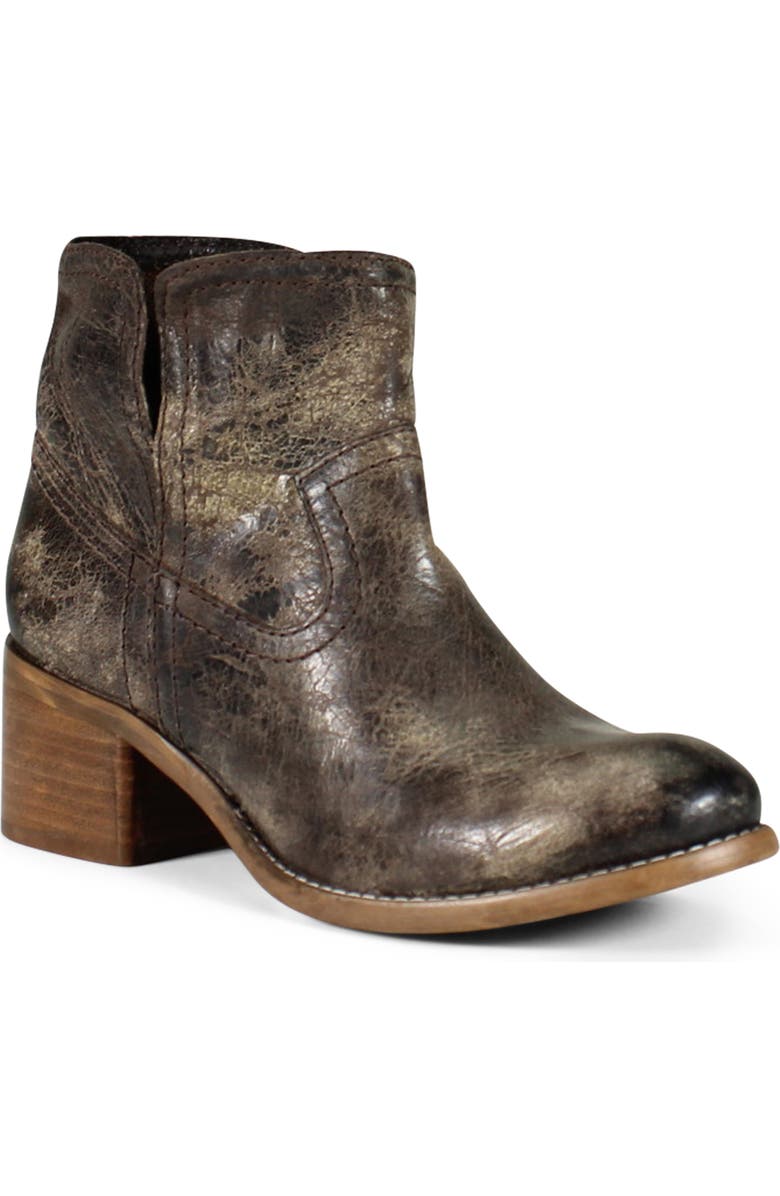 Diba True WALNUT GROVE Distressed Leather Pull-On Western Bootie, Main, color, Charcoal
