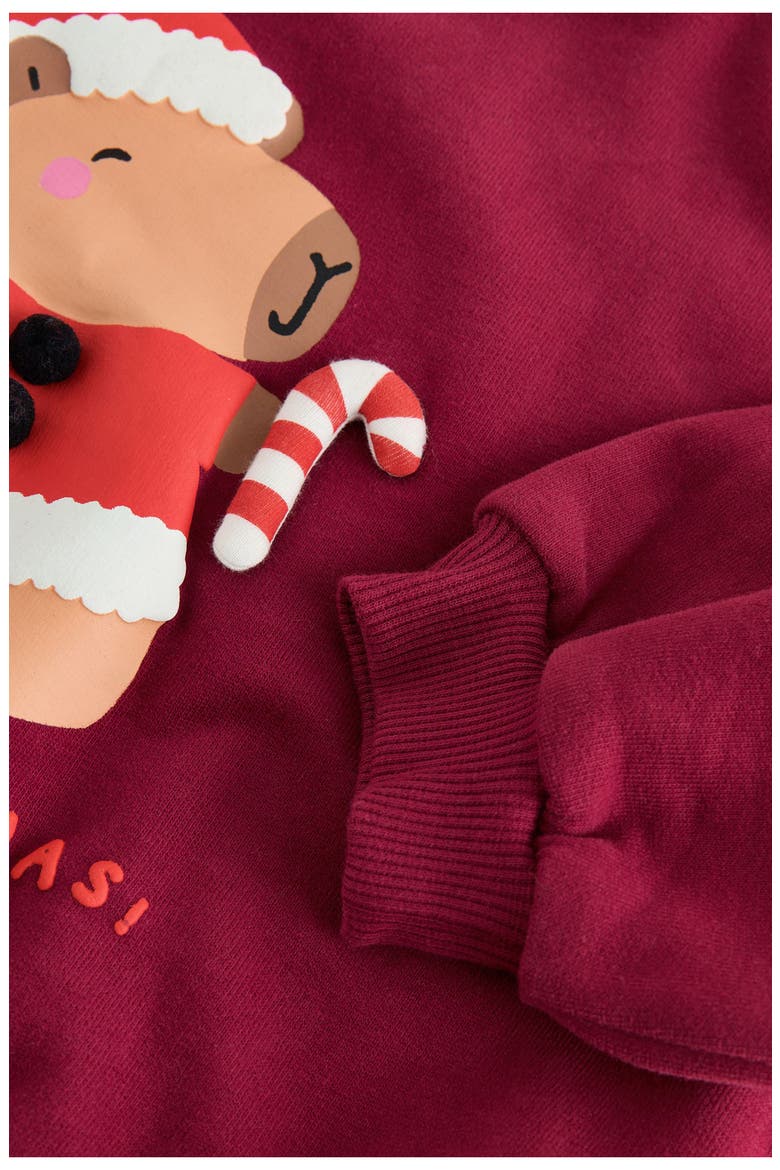 Kids' Festive Graphic Print Sweatshirt, Alternate, color, RED