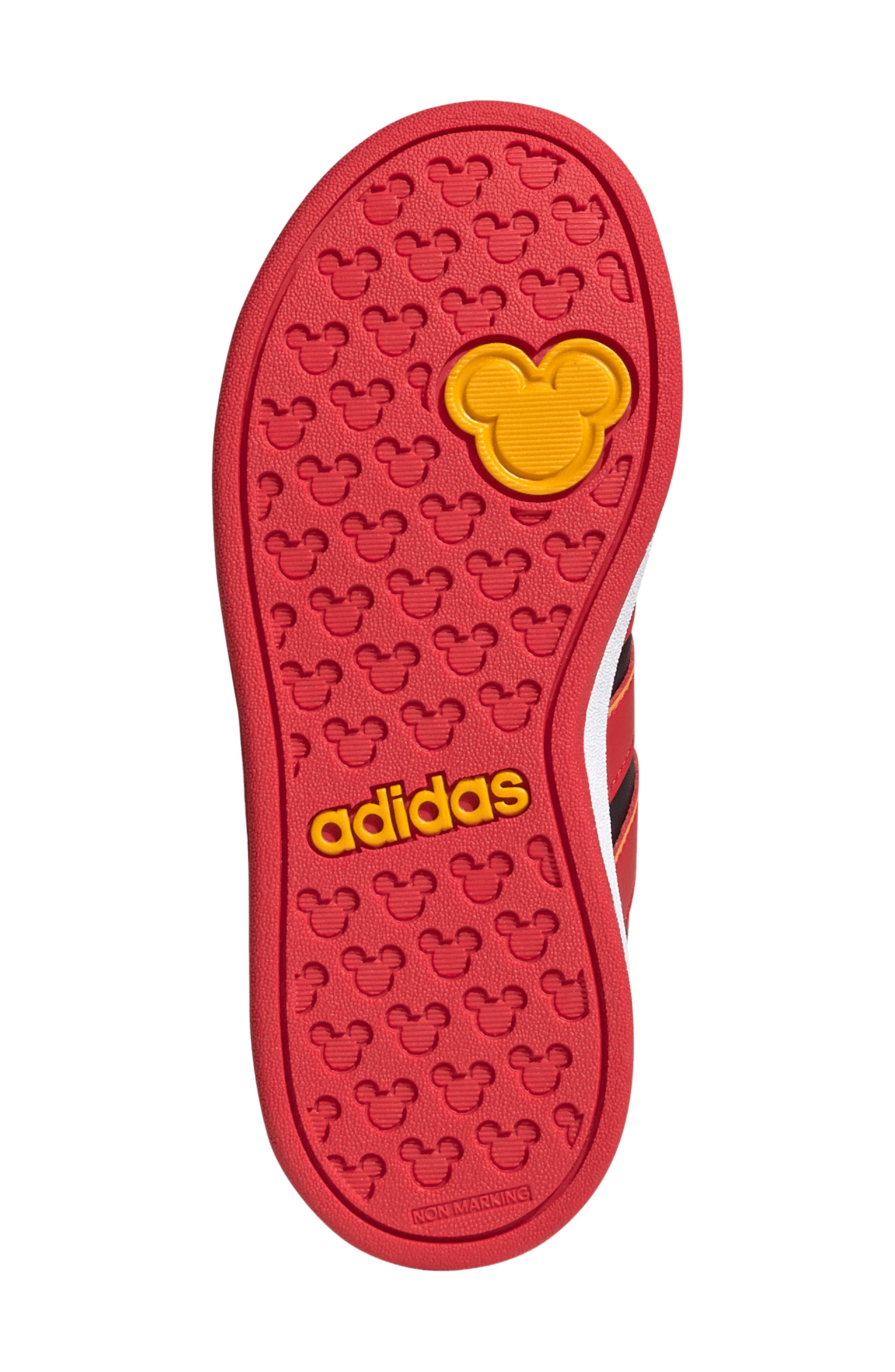 Kids' Grand Court Mickey Mouse Sneaker, Alternate, color, BLACK/ PURE RUBY/ YELLOW