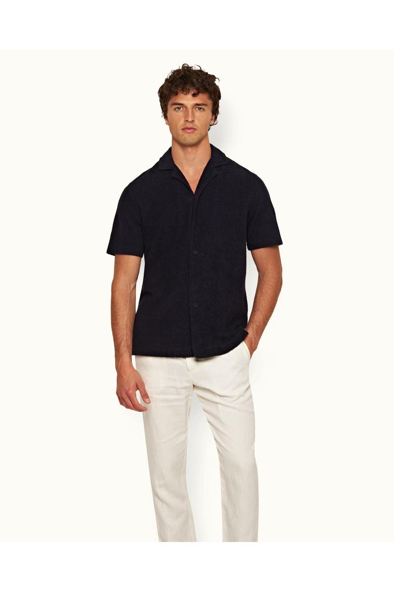 Howell Towelling Relaxed-Fit Shirt, Main, color, NIGHT IRIS