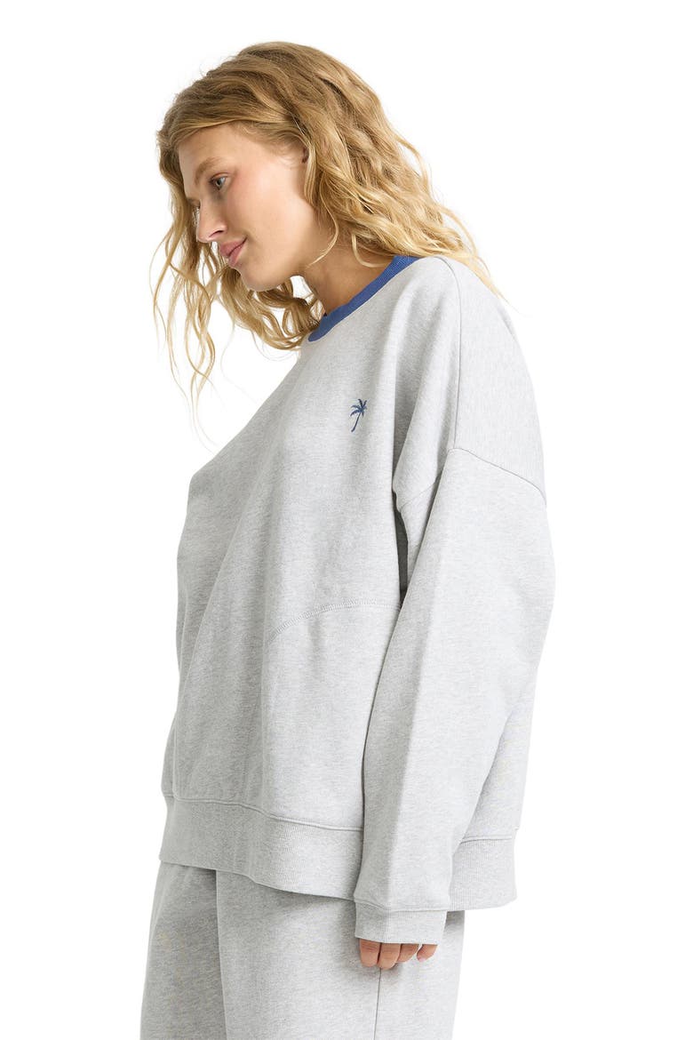 Sunset Palm Crewneck Sweatshirt, Alternate, color, HEATHER GRAY