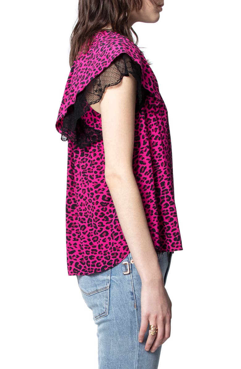 Zadig & Voltaire Tinker Leopard Print Top, Alternate, color, 