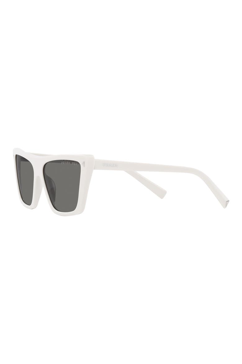 56mm Polarized Square Sunglasses, Alternate, color, BONE