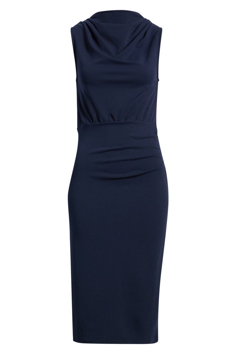 Kim Drape Sleeveless Dress, Alternate, color, NAVY