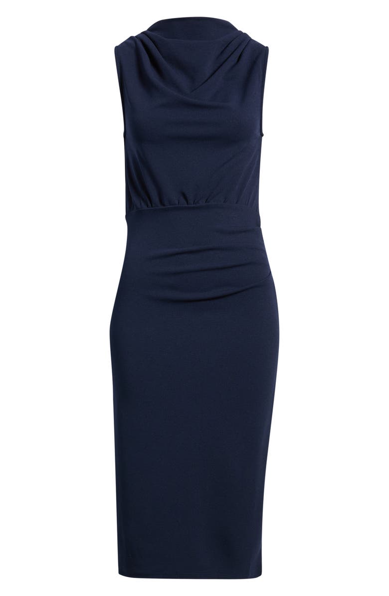 NIKKI LUND Kim Drape Sleeveless Dress, Alternate, color, Navy