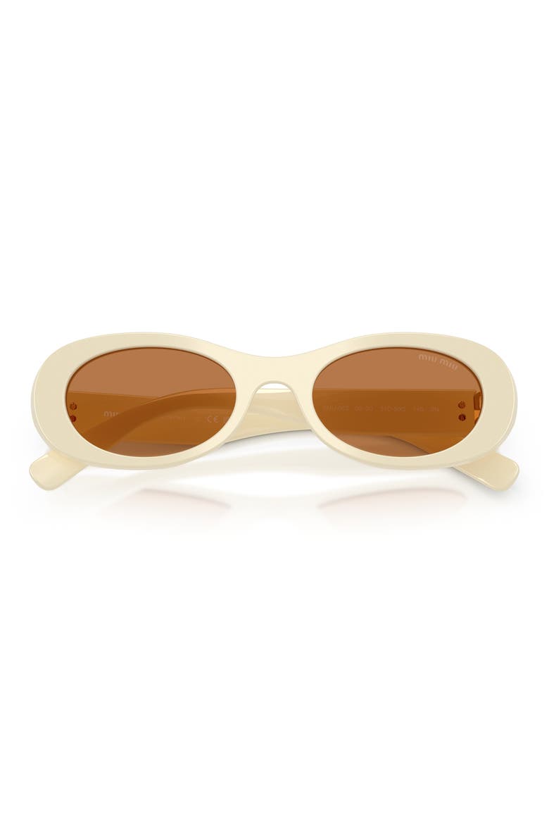 50mm Oval Sunglasses, Main, color, MILK / BROWN