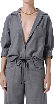 Citizens of Humanity Kayla Shrunken Felted Wool Shirt