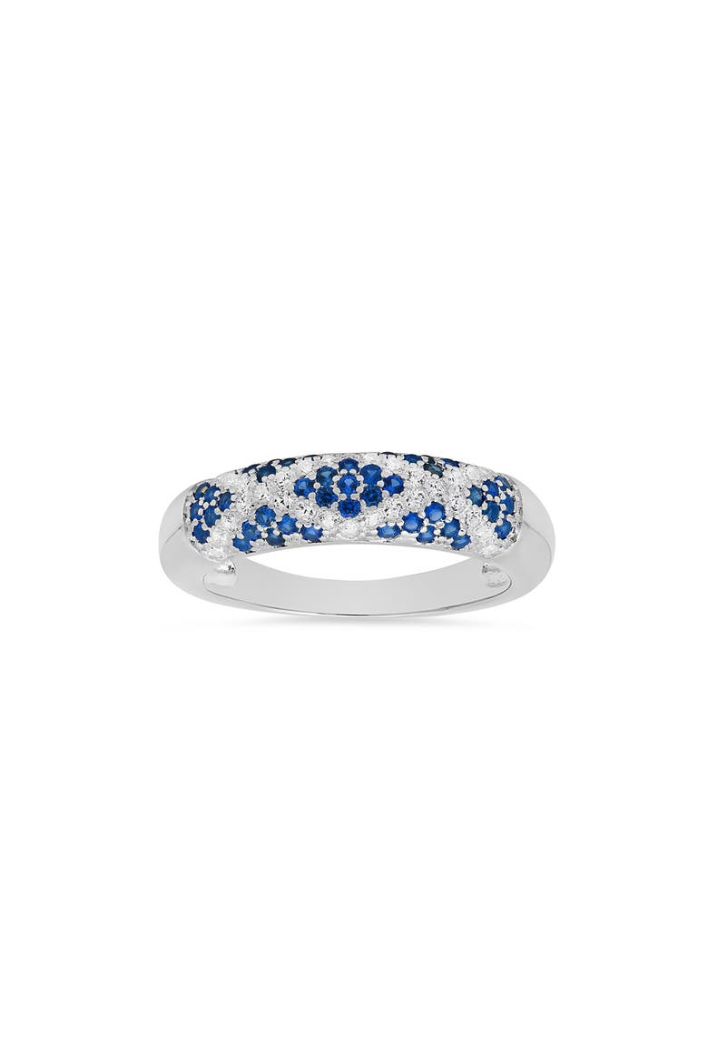 Cubic Zirconia Pavé Ring, Main, color, BLUE/ SILVER