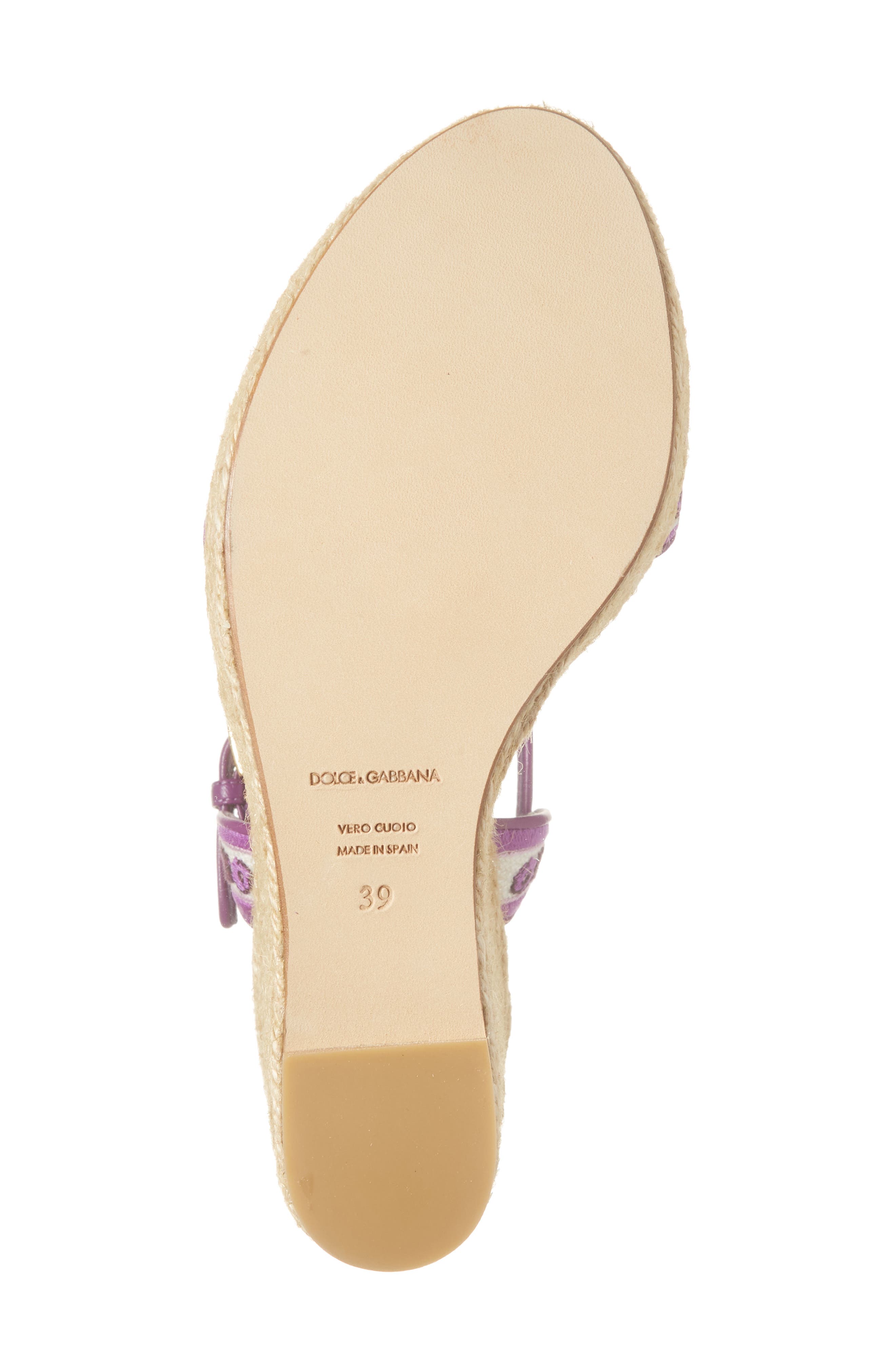 Dolce&Gabbana Majolica Espadrille Wedge Sandal, Alternate, color, I03tn Maiolica 3 Viola