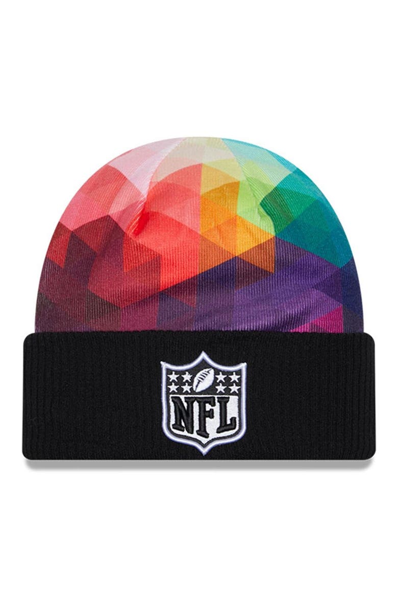 Men's New Era Black 2023 NFL Crucial Catch Cuffed Knit Hat, Main, color, Black