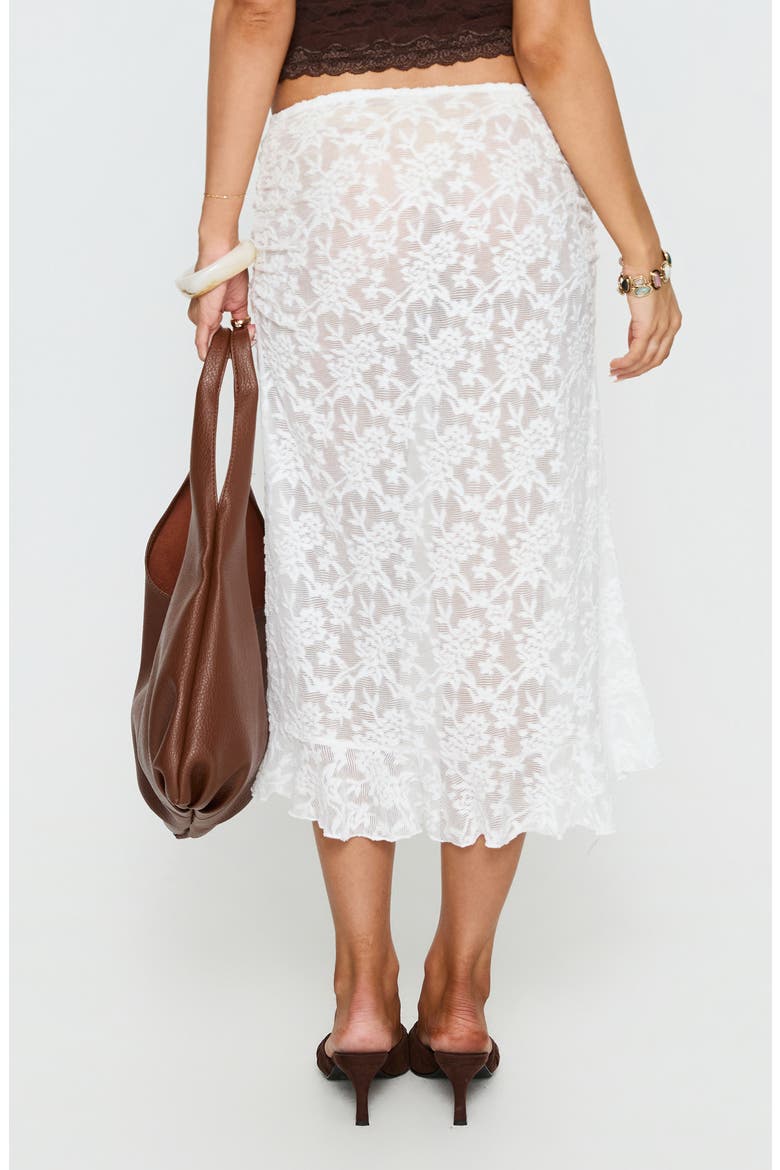 Toscani Frilled Lace Midi Skirt, Alternate, color, WHITE