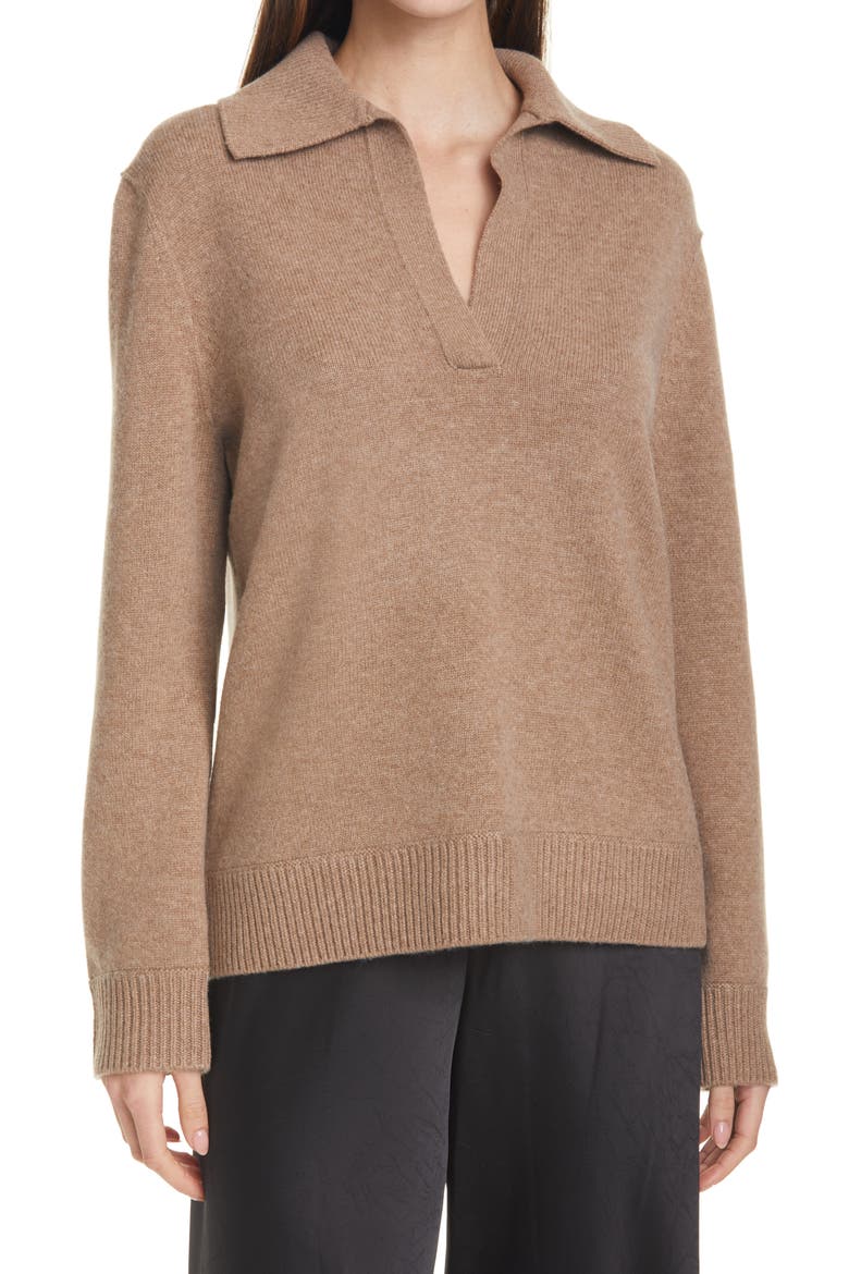Wool & Cashmere Polo Sweater, Main, color, H CHESTNUT