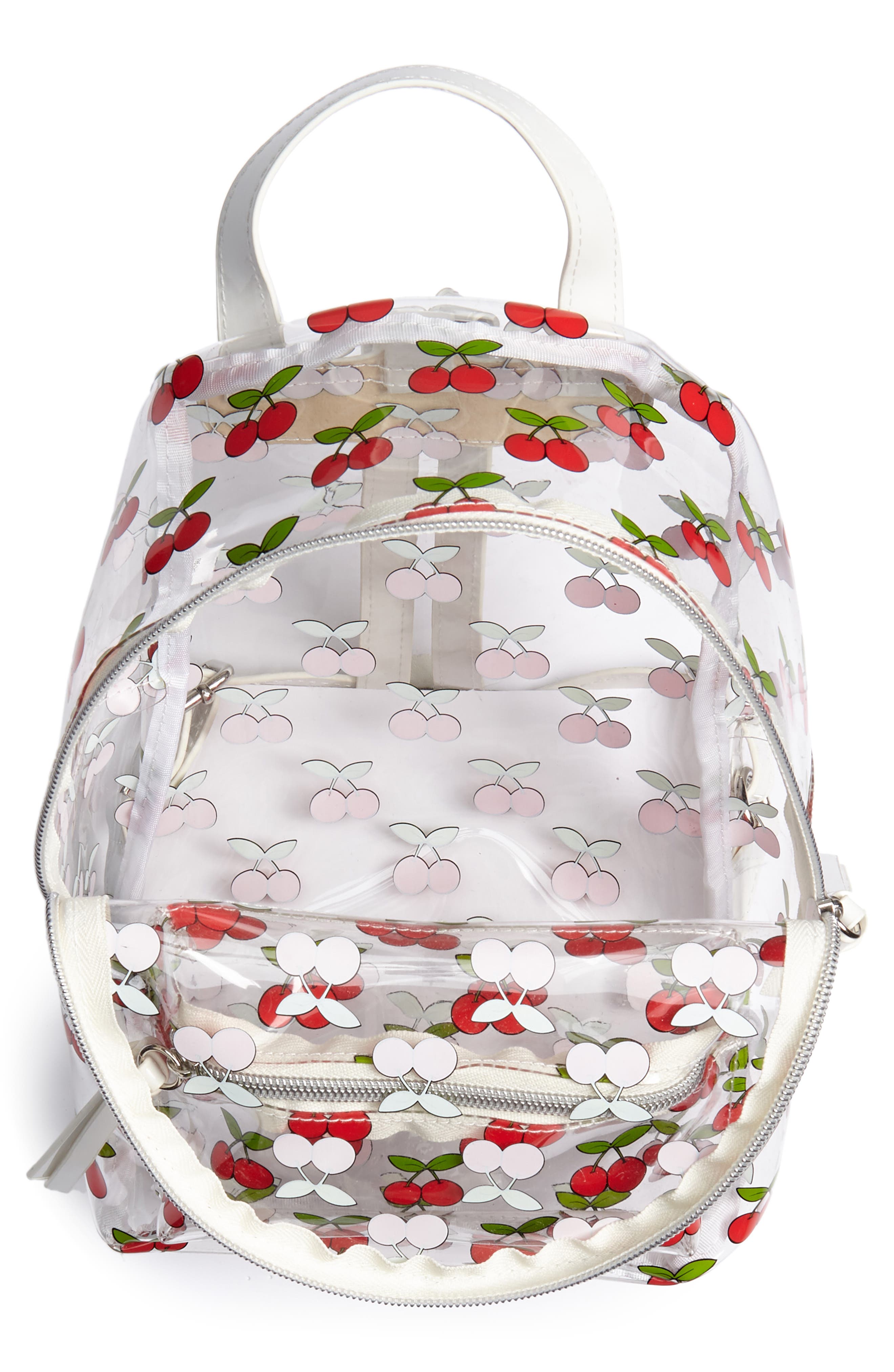 BP. Transparent Cherry Print Mini Convertible Backpack, Alternate, color, 