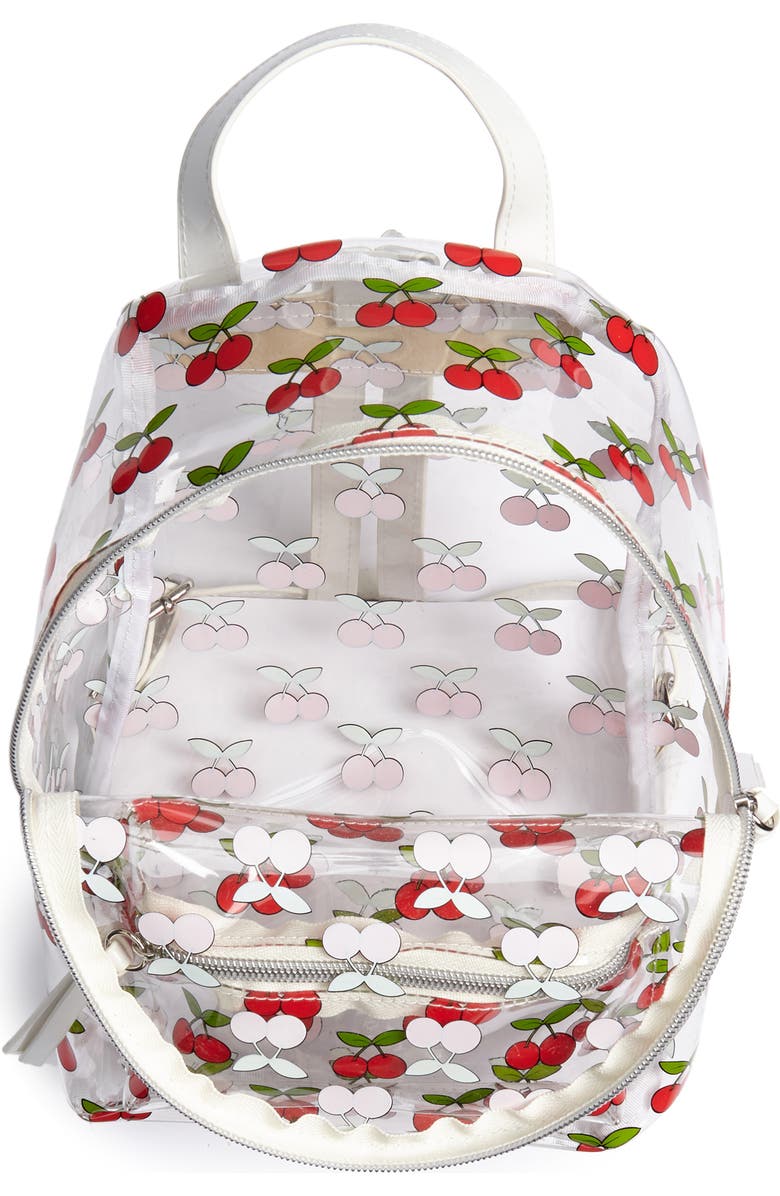 BP. Transparent Cherry Print Mini Convertible Backpack, Alternate, color,