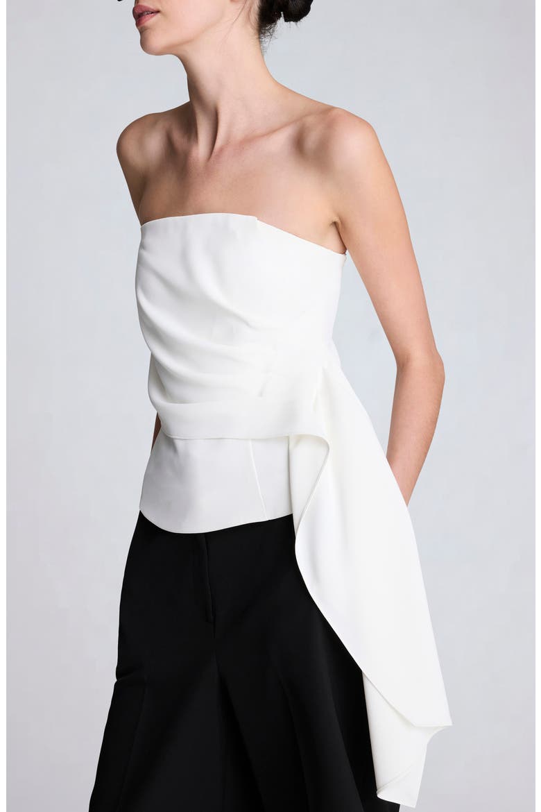 Pleated Strapless Top, Alternate, color, OYSTER