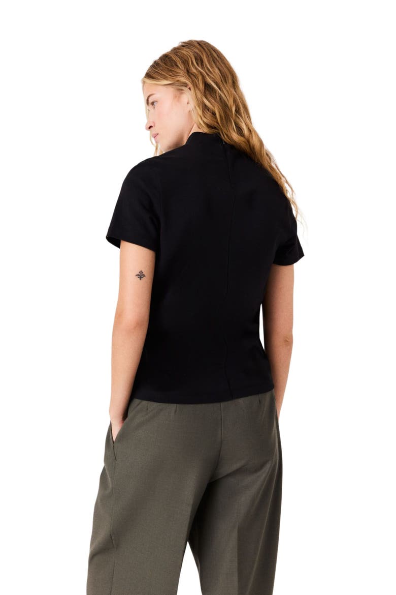 T-shirt With Back Zip, Alternate, color, Black