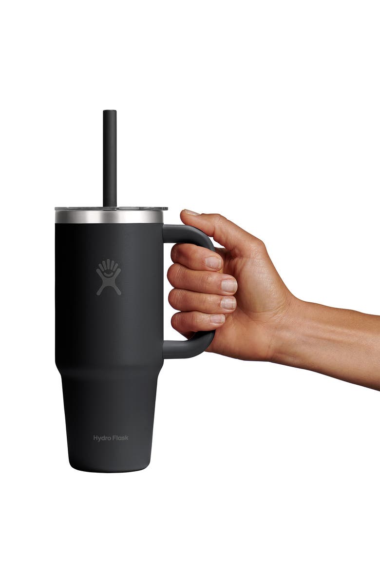Hydro Flask 24-Ounce Clear Lid Travel Tumbler, Alternate, color, Black