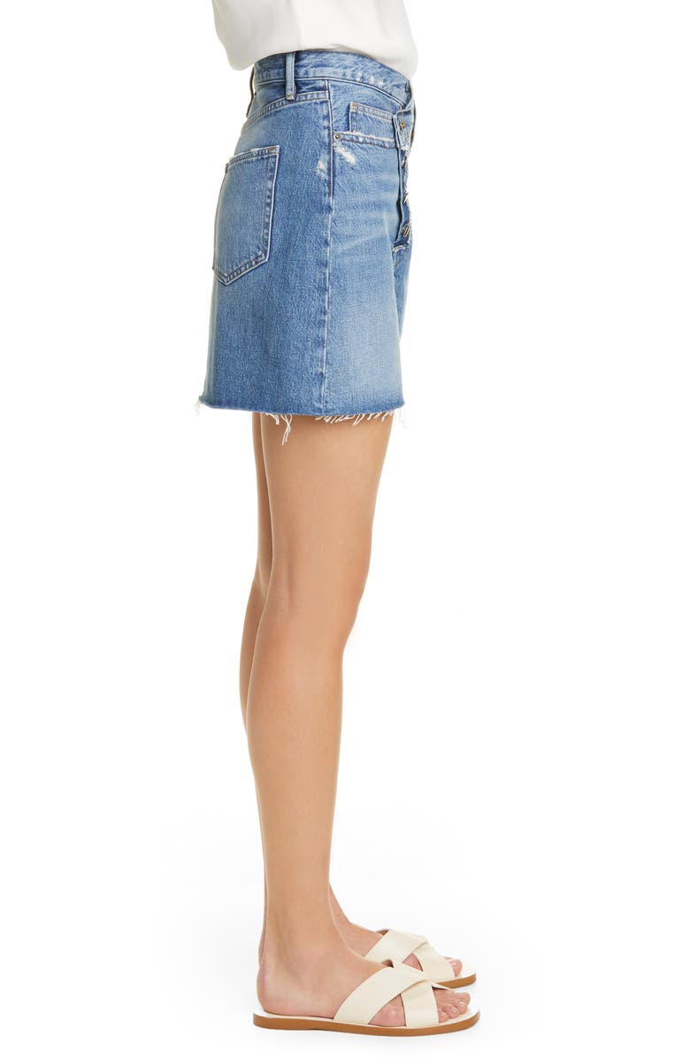 FRAME Overlap Waist Denim Miniskirt, Alternate, color, 