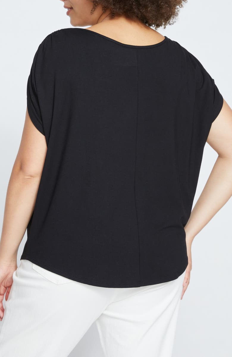 Universal Standard Helena Divine Jersey Top, Alternate, color, Black
