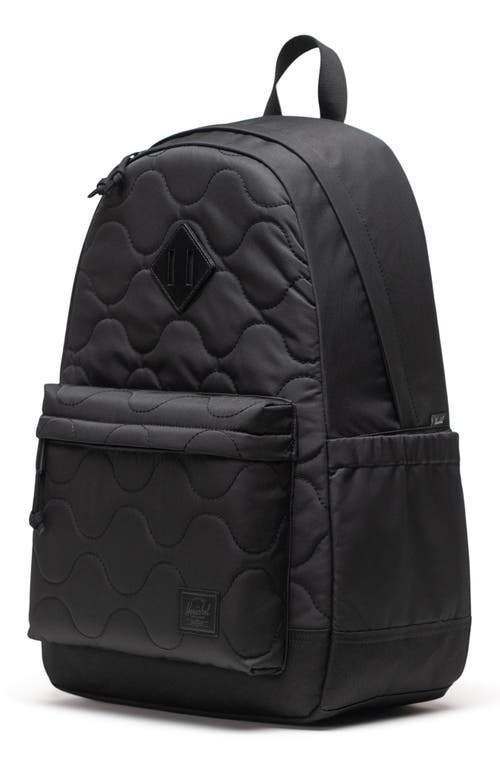 Herschel Supply Co . Heritage Quilted Backpack In Black