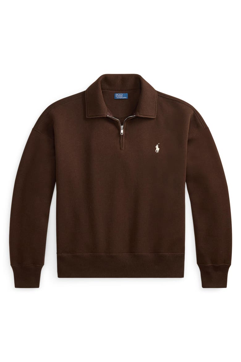 Arctic Fleece Quarter Zip Pullover, Alternate, color, BROWN