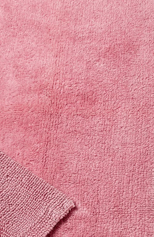 Christy Reversible Deep Pile Thick Cotton Bath Rug In Blush