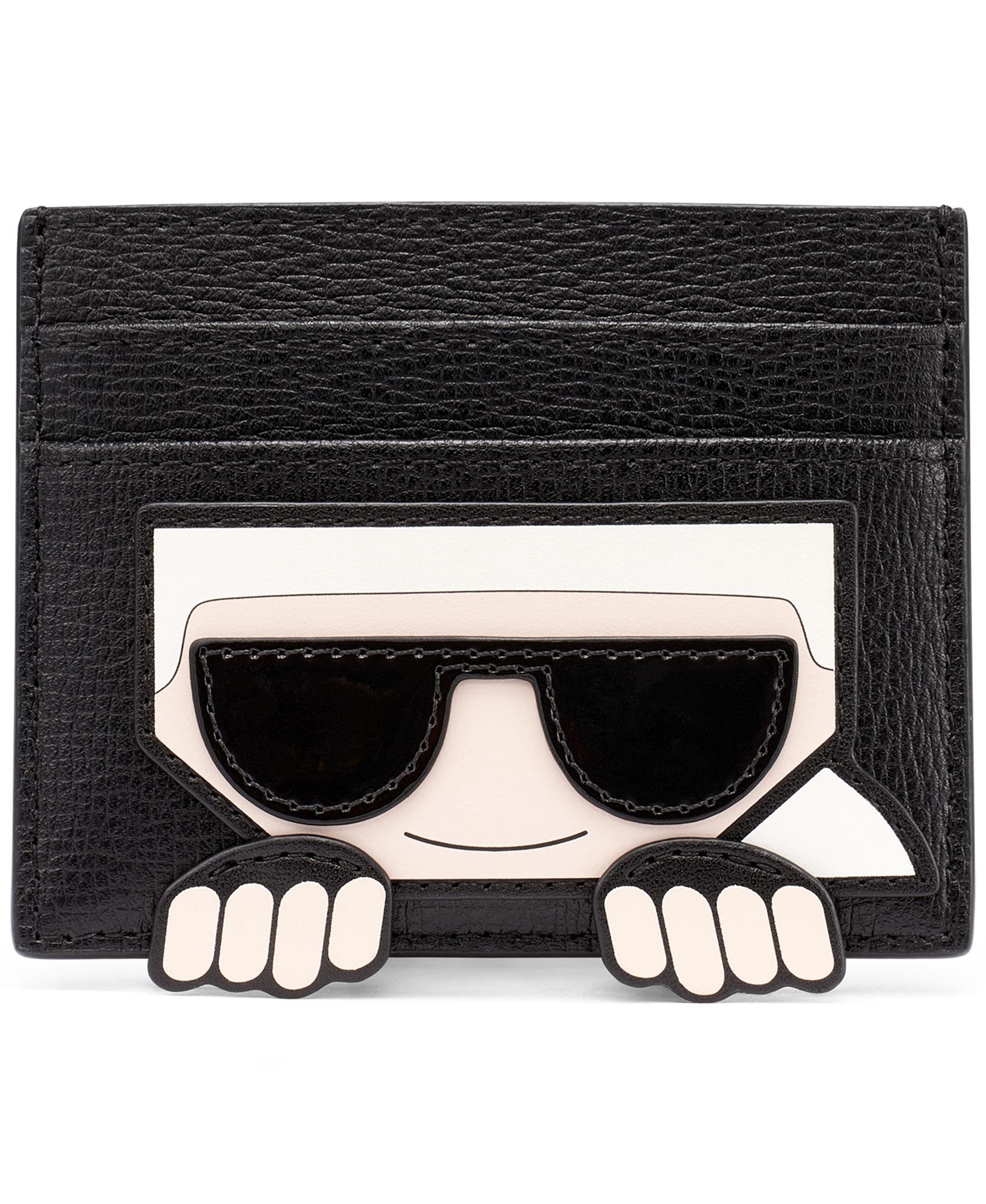 KARL LAGERFELD PARIS Card Case Slg, Main, color, Black