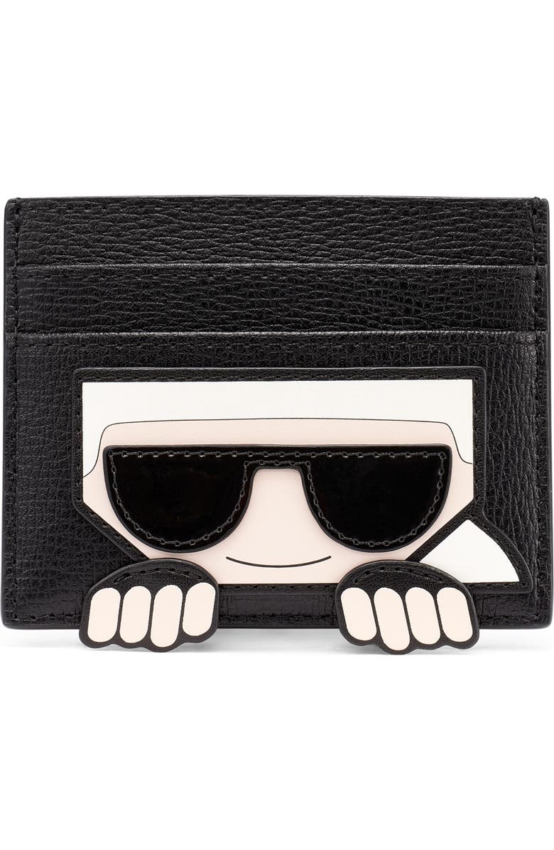KARL LAGERFELD PARIS Card Case Slg, Main, color, Black
