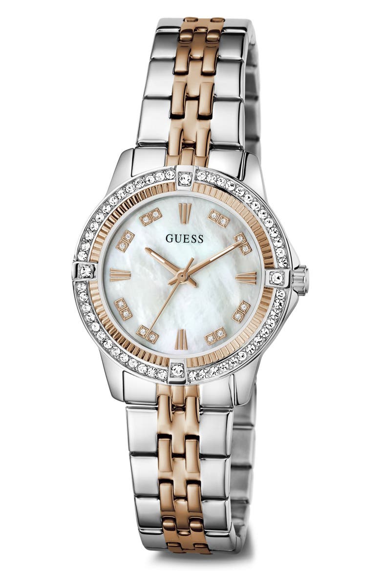 Round Crystal Accent Bracelet Watch, 32mm, Alternate, color, TWO-TONE