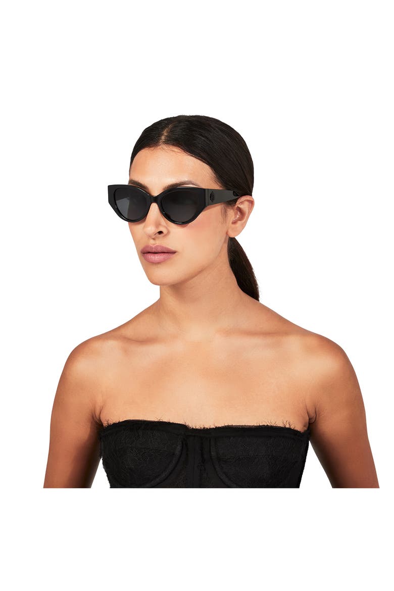 Shoreditch 53mm Gradient Round Sunglasses, Alternate, color, BLACK/ GRAY