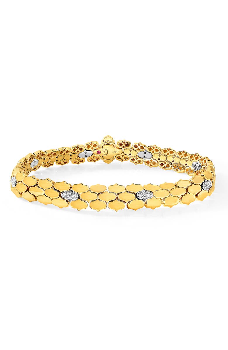 Roberto Coin Cobra Diamond Bracelet, Main, color, Yellow Gold