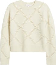 Vince Texture Argyle Wool Sweater