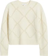 Vince Texture Argyle Wool Sweater