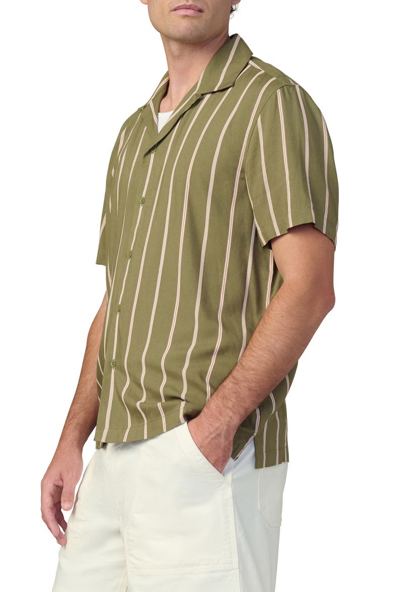 Stripe Camp Shirt, Alternate, color, OLIVE STRIPE