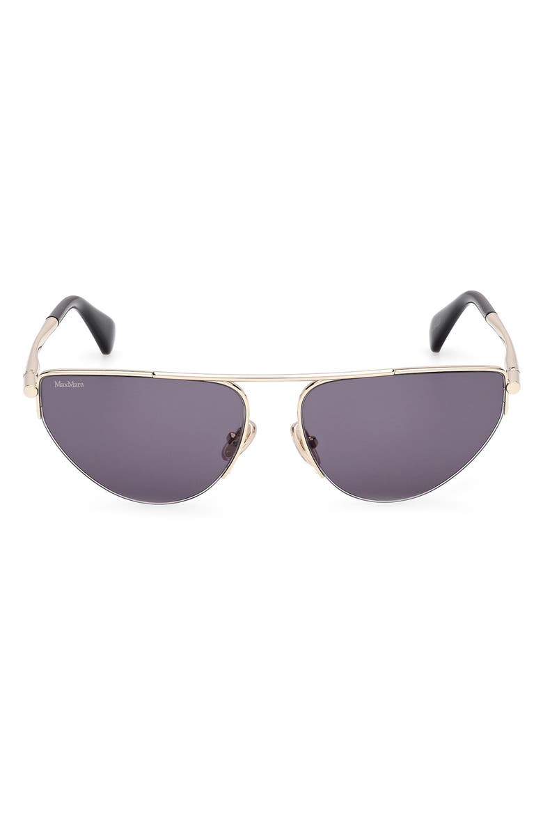 Max Mara 58mm Cat Eye Sunglasses, Main, color, Shiny Pale Gold/ Black / Smoke