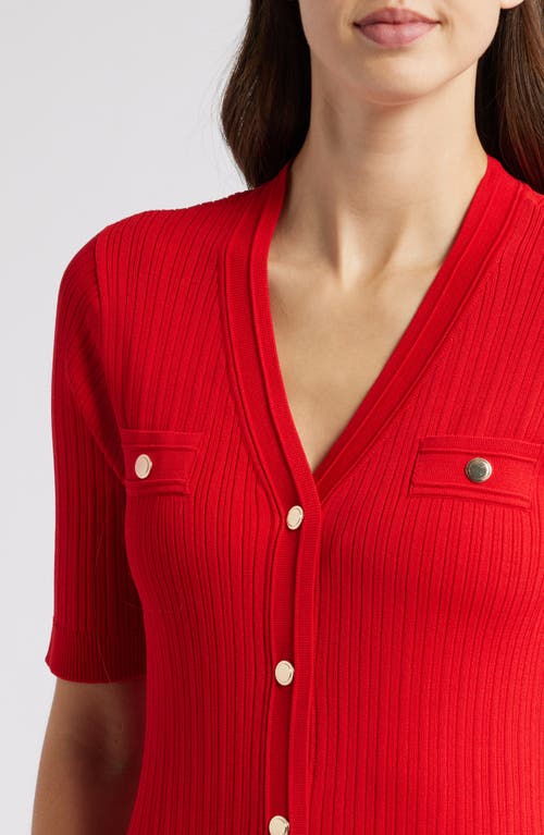 Shop Anne Klein Rib Dress In Poppy