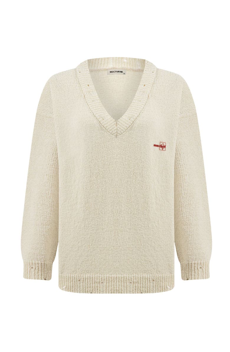 Nocturne V-Neck Knit Sweater, Alternate, color, 